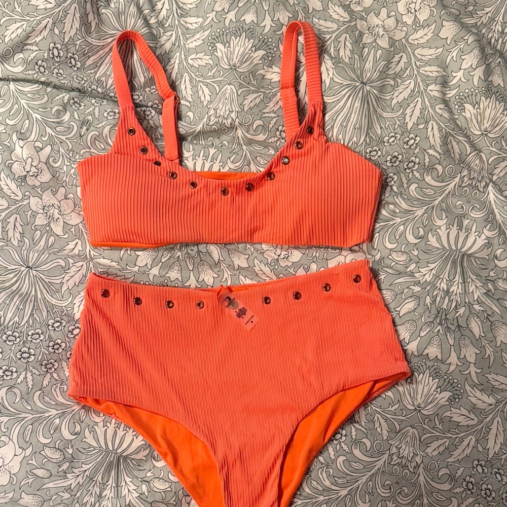 TiniBikini Coral Grommet Bikini Set